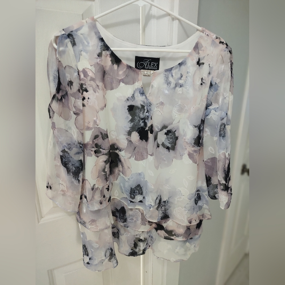 Alex Evenings Pretty Blouse XL